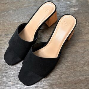 Just Fab Harlowe is Black Women's Slide Sandals with heel Size 9